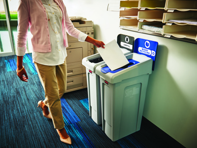 2007914 Rcp Utility Refuse Slim Jim Recycling Solutions 23Gal 2 Stream Landfill Mixed Copy Area Talent In Use 1